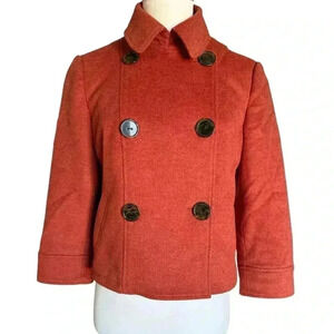 Fillmore American Rock Womens 100% Wool Coat Burnt Orange Size Small